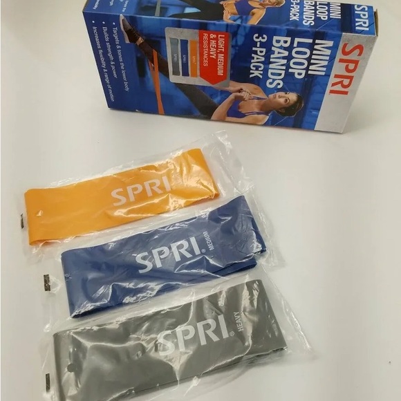 SPRI Mini Loop Exercise Bands Set of 3 - Light, Medium, Heavy Resistance NIB - Picture 2 of 6